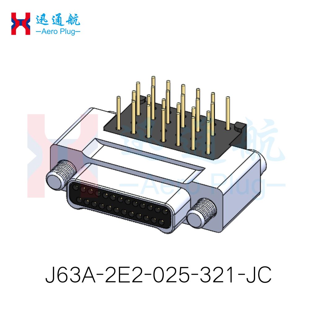 J63A Right-Angle PCB Plug with Locking Screws(for Marine Navigation Radar Signal Board Connections)
